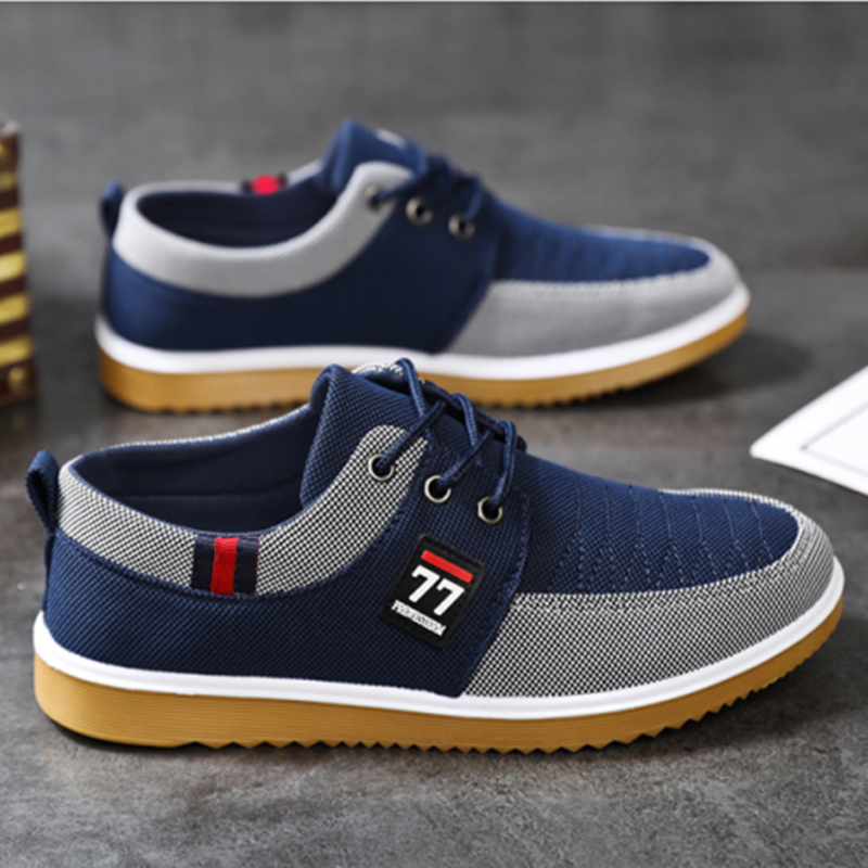 Nowe modne męskie buty sportow – Knit Fabric Lace Up Sneakers recenzja i cena