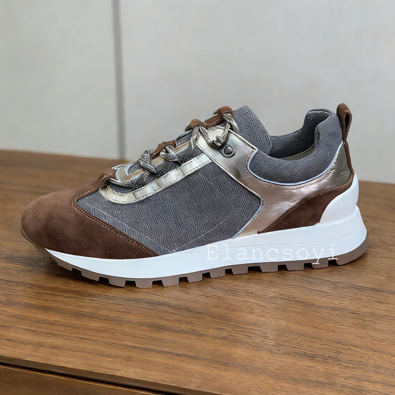 Damskie sneakersy sznurowane z – Knit Fabric Lace Up Sneakers recenzja i cena